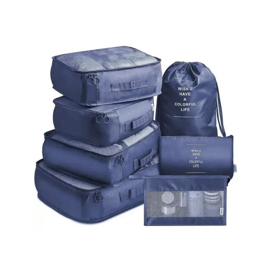 Cestovní organizér, sada 8 ks, modrý