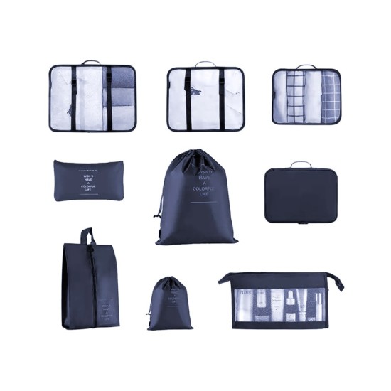 Cestovní organizér, sada 8 ks, modrý