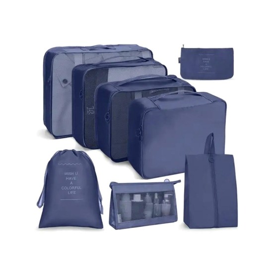 Cestovní organizér, sada 8 ks, modrý