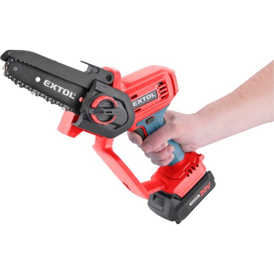 Pila řetězová aku jednoruční SHARE20V, 12 cm, 20 V Li-ion, 2 Ah - EXTOL PREMIUM Pila řetězová aku jednoruční SHARE20V, 12 cm, 20 V Li-ion, 2 Ah - EXTOL PREMIUM