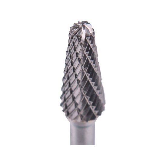 Fréza karbidová, konická 14°, zakulacená, 10×25 mm, stopka 6 mm, sek střední (double-cut)- EXTOL INDUSTRIAL Fréza karbidová, konická 14°, zakulacená, 10×25 mm, stopka 6 mm, sek střední (double-cut)- EXTOL INDUSTRIAL
