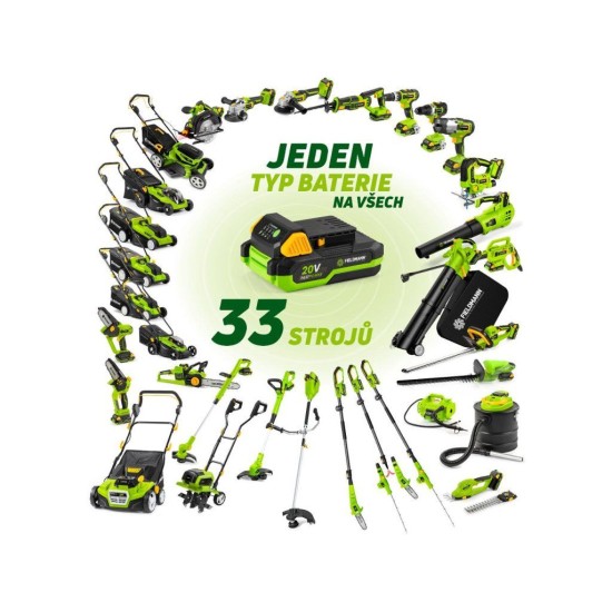 Aku sekačka 2x20 V, 2 Ah, Li-Ion, 33 cm - FIELDMANN