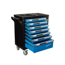 Dílenská pojízdná skříňka, 7 zásuvek, sada nářadí 258 ks - MAR-POL