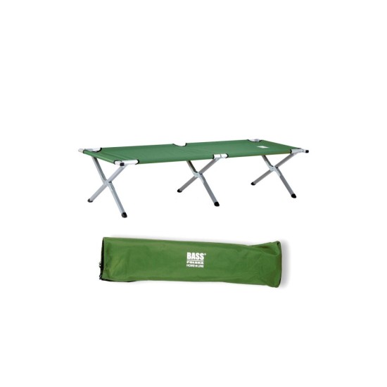 Turistické skládací lehátko/cestovní postel 190×63×45 cm, zelené - BASS Turistické skládací lehátko/cestovní postel 190×63×45 cm, zelené - BASS