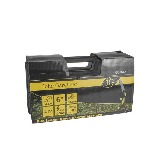 Aku jednoruční pila 6", 2×21 V, 2000 mAh - JOHN GARDENER