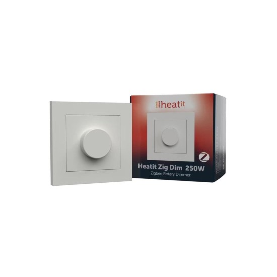 Smart otočný stmívač Zig Dim 250 W Zigbee - HEATIT Smart otočný stmívač Zig Dim 250 W Zigbee - HEATIT