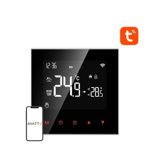 Smart termostat pro vytápění kotlů ZWT100 3A Zigbee Tuya - AVATTO Smart termostat pro vytápění kotlů ZWT100 3A Zigbee Tuya - AVATTO