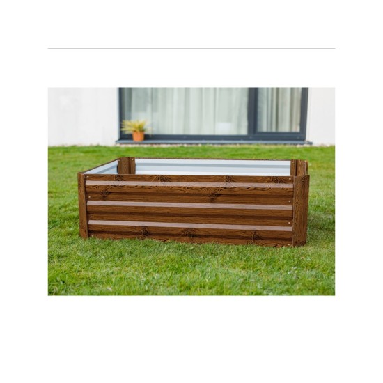 Vyvýšený záhon 120x60x30 cm, hnědý, ocel - NONKY Vyvýšený záhon 120x60x30 cm, hnědý, ocel - NONKY