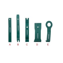 Sada nástrojů pro demontáž čalounění, lišt a příchytek, 5 ks - JONNESWAY Sada nástrojů pro demontáž čalounění, lišt a příchytek, 5 ks - JONNESWAY