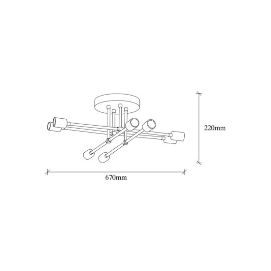 Stropní světlo, lustr 1322 Black 230V, E27 - OPVIQ CHANDELIER EXHAUST
