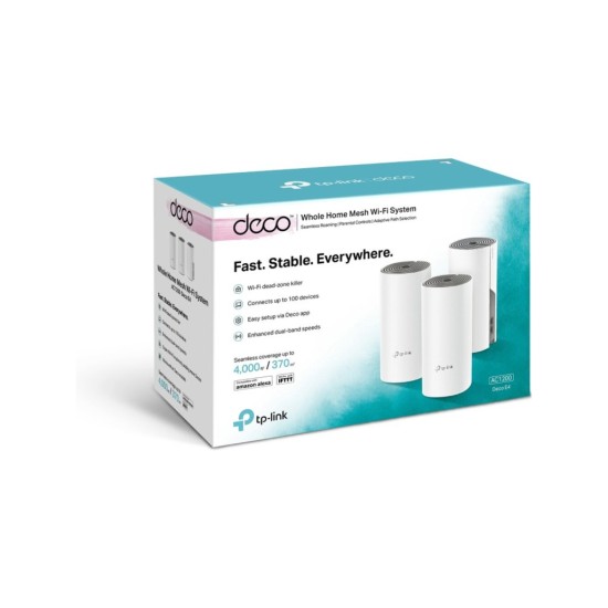 TP-Link Deco E4 - AC1200 Wi-Fi mesh systém pro celou domácnost (3-Pack) TP-Link Deco E4 - AC1200 Wi-Fi mesh systém pro celou domácnost (3-Pack)