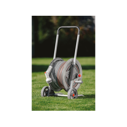 Pojízdný naviják WHITE LINE s hadicí 1/2" 50 m a příslušenstvím SILVER PRO SET, kovový - BRADAS