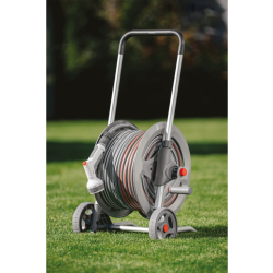 Pojízdný naviják WHITE LINE s hadicí 1/2" 20 m a příslušenstvím SILVER PRO SET, kovový - BRADAS