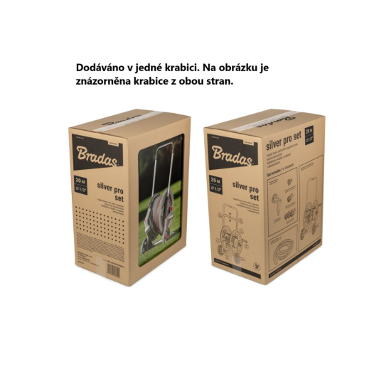 Pojízdný naviják WHITE LINE s hadicí 1/2" 20 m a příslušenstvím SILVER PRO SET, kovový - BRADAS Pojízdný naviják WHITE LINE s hadicí 1/2" 20 m a příslušenstvím SILVER PRO SET, kovový - BRADAS