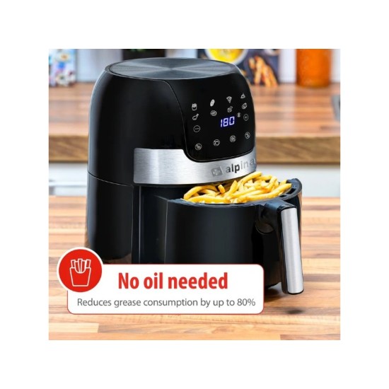 Horkovzdušná fritéza s digitálním displejem 3,5 l, 1400 W - ALPINA Horkovzdušná fritéza s digitálním displejem 3,5 l, 1400 W - ALPINA
