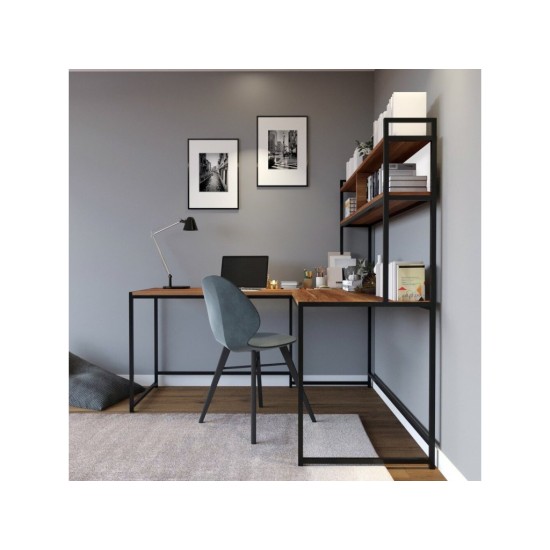 Rohový psací stůl - Hanah Home Study Desk L203 Walnut Rohový psací stůl - Hanah Home Study Desk L203 Walnut