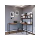 Rohový psací stůl - Hanah Home Study Desk L203 Walnut Rohový psací stůl - Hanah Home Study Desk L203 Walnut