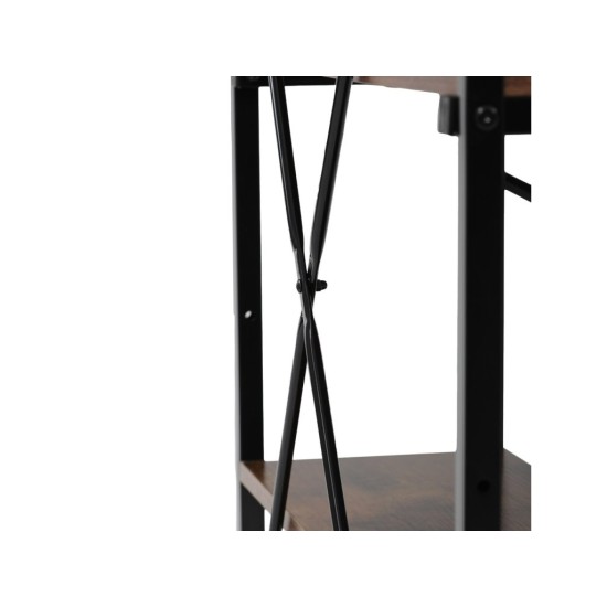 Stůl pracovní s regálem GD-520 OLW, MDF, dekor staré dřevo, černý kov - AUTRONIC Stůl pracovní s regálem GD-520 OLW, MDF, dekor staré dřevo, černý kov - AUTRONIC