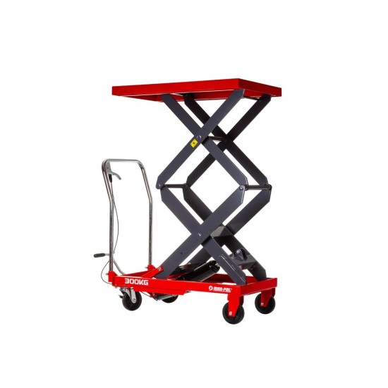 Nůžkový zvedací stůl 300 kg, zdvih 129 cm, pojízdný - MAR-POL