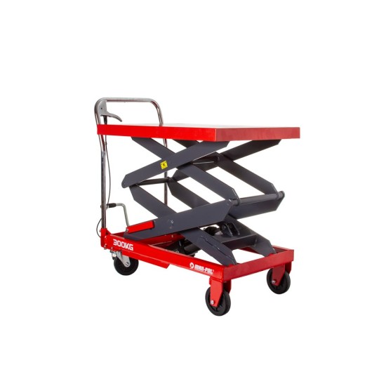 Nůžkový zvedací stůl 300 kg, zdvih 129 cm, pojízdný - MAR-POL