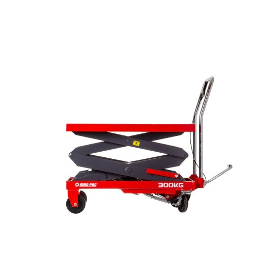 Nůžkový zvedací stůl 300 kg, zdvih 129 cm, pojízdný - MAR-POL