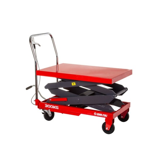 Nůžkový zvedací stůl 300 kg, zdvih 129 cm, pojízdný - MAR-POL Nůžkový zvedací stůl 300 kg, zdvih 129 cm, pojízdný - MAR-POL