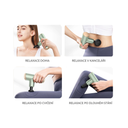 Masážní pistole mini, hliníková - GLOX