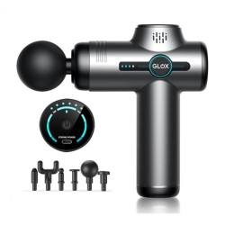 Masážní pistole mini, šedostříbrná - GLOX