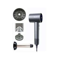 Fén na vlasy s ionizátorem D3, s příslušenstvím, stříbrný - GLOX