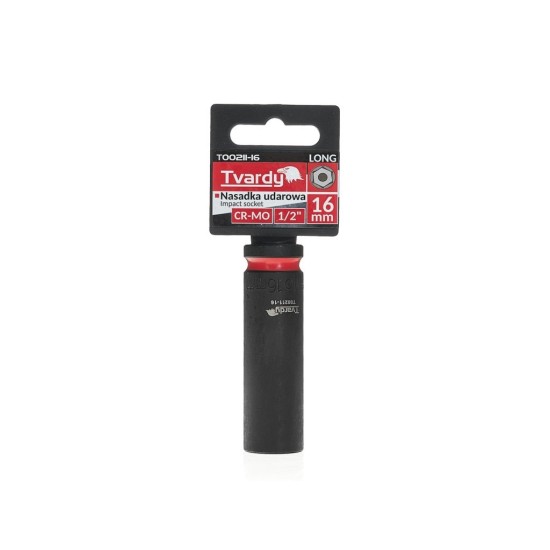 Rázová nástrčná hlavice prodloužená 1/2", 16 mm, CrMo - TVARDY