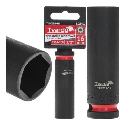 Rázová nástrčná hlavice prodloužená 1/2", 16 mm, CrMo - TVARDY Rázová nástrčná hlavice prodloužená 1/2", 16 mm, CrMo - TVARDY
