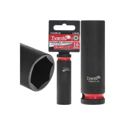 Rázová nástrčná hlavice prodloužená 1/2", 16 mm, CrMo - TVARDY