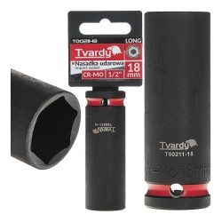 Rázová nástrčná hlavice prodloužená 1/2", 18 mm, CrMo - TVARDY Rázová nástrčná hlavice prodloužená 1/2", 18 mm, CrMo - TVARDY