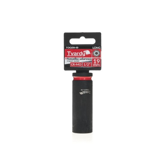 Rázová nástrčná hlavice prodloužená 1/2", 19 mm, CrMo - TVARDY