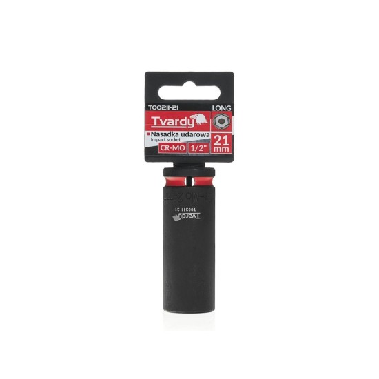 Rázová nástrčná hlavice prodloužená 1/2", 21 mm, CrMo - TVARDY