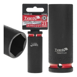 Rázová nástrčná hlavice prodloužená 1/2", 21 mm, CrMo - TVARDY Rázová nástrčná hlavice prodloužená 1/2", 21 mm, CrMo - TVARDY
