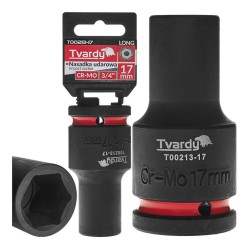 Rázová nástrčná hlavice prodloužená 3/4", 17 mm, CrMo - TVARDY Rázová nástrčná hlavice prodloužená 3/4", 17 mm, CrMo - TVARDY