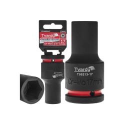 Rázová nástrčná hlavice prodloužená 3/4", 17 mm, CrMo - TVARDY Rázová nástrčná hlavice prodloužená 3/4", 17 mm, CrMo - TVARDY
