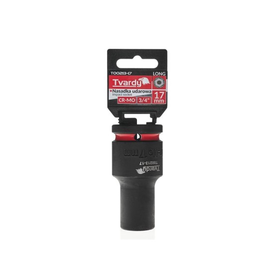 Rázová nástrčná hlavice prodloužená 3/4", 17 mm, CrMo - TVARDY