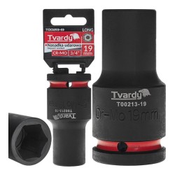 Rázová nástrčná hlavice prodloužená 3/4", 19 mm, CrMo - TVARDY Rázová nástrčná hlavice prodloužená 3/4", 19 mm, CrMo - TVARDY