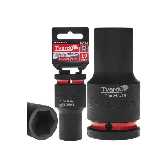 Rázová nástrčná hlavice prodloužená 3/4", 19 mm, CrMo - TVARDY