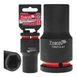 Rázová nástrčná hlavice prodloužená 3/4", 21 mm, CrMo - TVARDY Rázová nástrčná hlavice prodloužená 3/4", 21 mm, CrMo - TVARDY