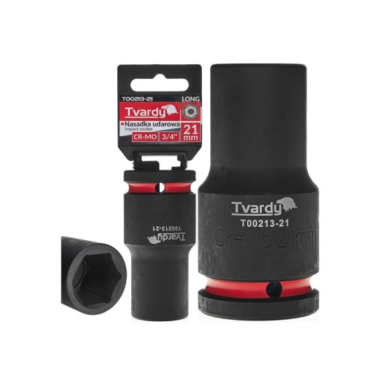 Rázová nástrčná hlavice prodloužená 3/4", 21 mm, CrMo - TVARDY