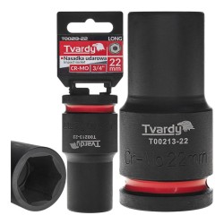Rázová nástrčná hlavice prodloužená 3/4", 22 mm, CrMo - TVARDY