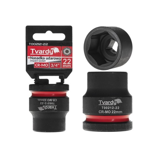 Rázová nástrčná hlavice 3/4", 22 mm, CrMo - TVARDY