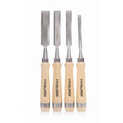 Dláta na dřevo 10-25 mm, dřevěná rukojeť, sada 4 ks - KRAFT&DELE Dláta na dřevo 10-25 mm, dřevěná rukojeť, sada 4 ks - KRAFT&DELE