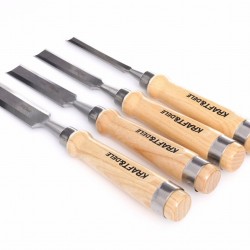 Dláta na dřevo 10-25 mm, dřevěná rukojeť, sada 4 ks - KRAFT&DELE