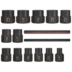 Hlavice na poškozené šrouby a matice, nástrčné, sada 15 ks - GEKO Hlavice na poškozené šrouby a matice, nástrčné, sada 15 ks - GEKO