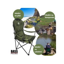 Kempingová židle skládací, zelená - BASS Kempingová židle skládací, zelená - BASS