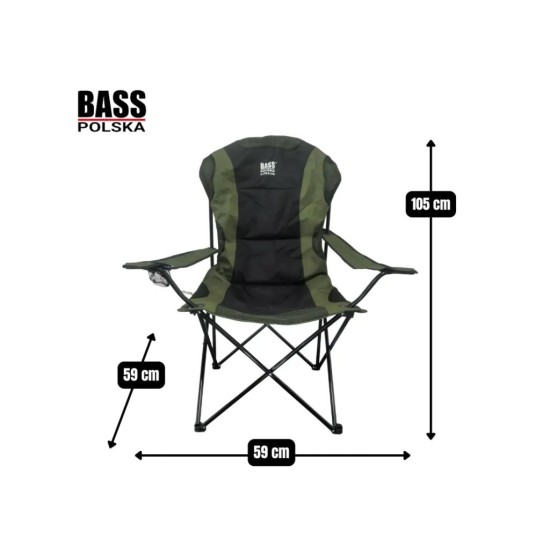 Kempingová židle skládací, zeleno-černá - BASS Kempingová židle skládací, zeleno-černá - BASS